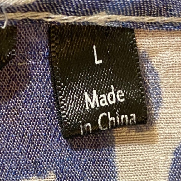 Mlle Gabrielle Blue/White Patterned Dress/Swim Coverup Large - Picture 7 of 7